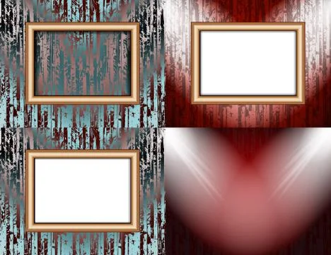 Set of Background with frames and spotlights. Illustrazione stock