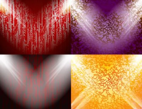 Set of Background with frames and spotlights. Illustrazione stock