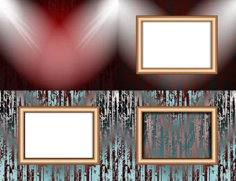 Set of Background with frames and spotlights. 스톡 일러스트