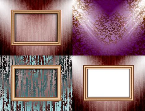 Set of Background with frames and spotlights. Stock Illustration