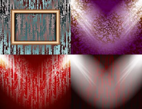 Set of Background with frames and spotlights. Stock Illustration