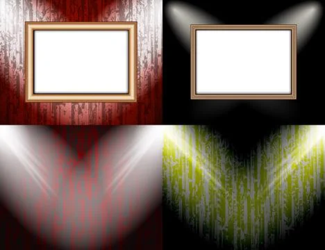 Set of Background with frames and spotlights. Stock Illustration