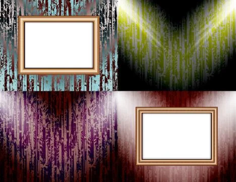 Set of Background with frames and spotlights. Illustrazione stock