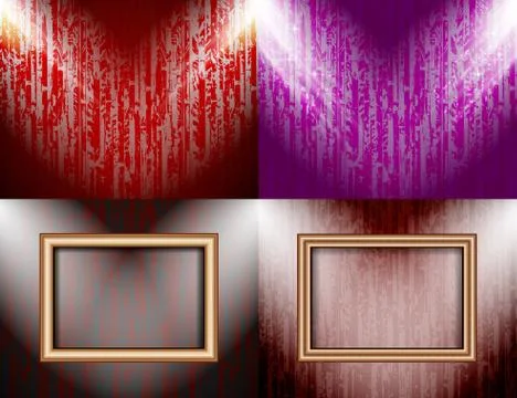 Set of Background with frames and spotlights. Illustrazione stock