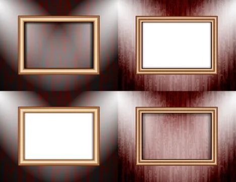 Set of Background with frames and spotlights. Illustrazione stock