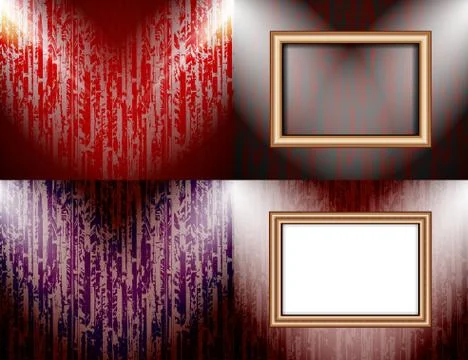 Set of Background with frames and spotlights. Stock Illustration