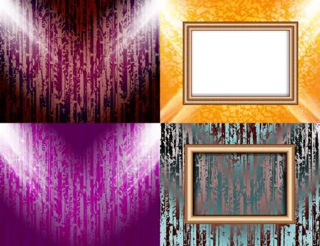 Set of Background with frames and spotlights. Illustrazione stock