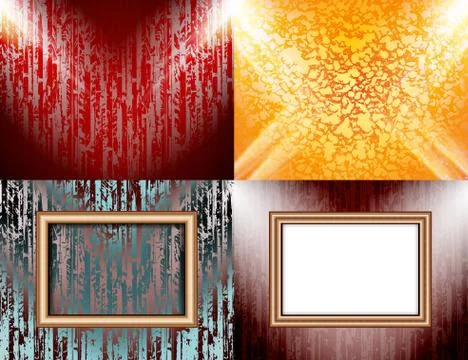 Set of Background with frames and spotlights. イラスト素材