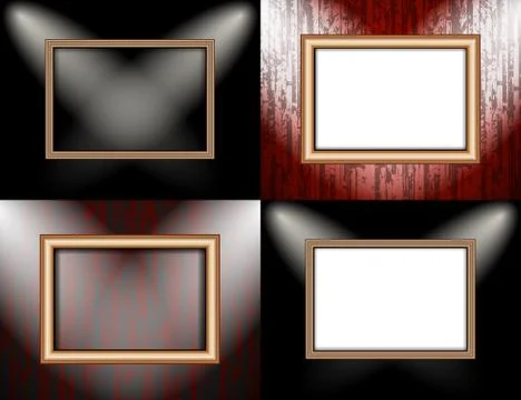 Set of Background with frames and spotlights. Illustrazione stock