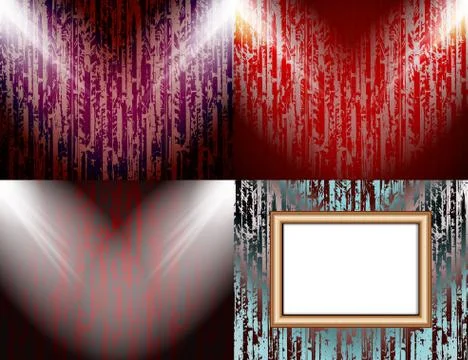 Set of Background with frames and spotlights. Illustrazione stock