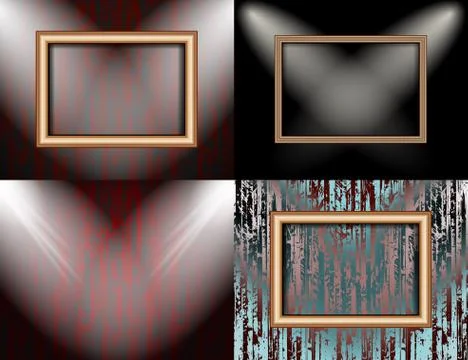 Set of Background with frames and spotlights. Illustrazione stock
