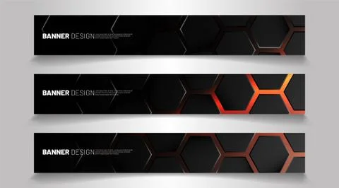 Set the background of the hexagon banner. Gradient color light pattern with d Illustrazione stock