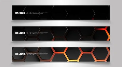 Set the background of the hexagon banner. Gradient color light pattern with d Stockillustratie