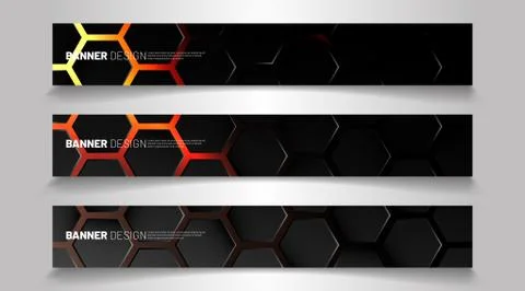 Set the background of the hexagon banner. Gradient color light pattern with d Stockillustratie