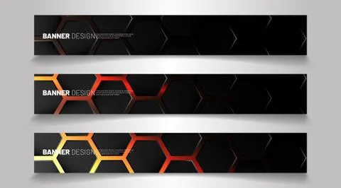 Set the background of the hexagon banner. Gradient color light pattern with d イラスト素材