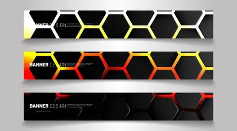 Set the background of the hexagon banner. Gradient color light pattern with d Stock Illustration