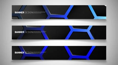 Set the background of the hexagon banner. Gradient color light pattern with d 스톡 일러스트