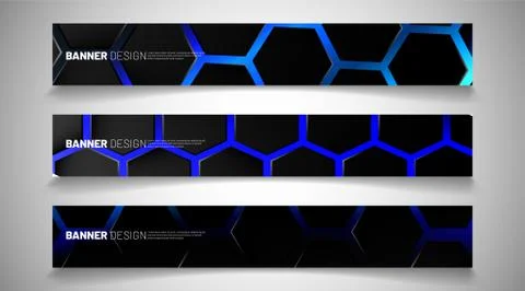 Set the background of the hexagon banner. Gradient color light pattern with d Stock Illustration