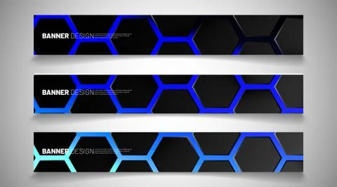 Set the background of the hexagon banner. Gradient color light pattern with d Illustrazione stock