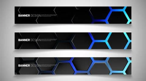 Set the background of the hexagon banner. Gradient color light pattern with d 스톡 일러스트