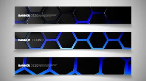 Set the background of the hexagon banner. Gradient color light pattern with d Stockillustratie