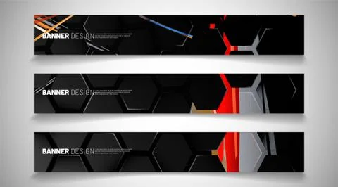 Set the background of the hexagon banner. Gradient color light pattern with d Stock Illustration