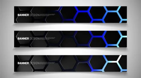 Set the background of the hexagon banner. Gradient color light pattern with d イラスト素材