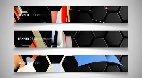 Set the background of the hexagon banner. Gradient color light pattern with d イラスト素材