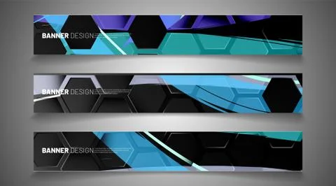 Set the background of the hexagon banner. Gradient color light pattern with d Stockillustratie