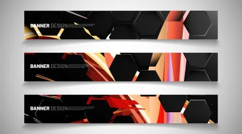 Set the background of the hexagon banner. Gradient color light pattern with d Stockillustratie