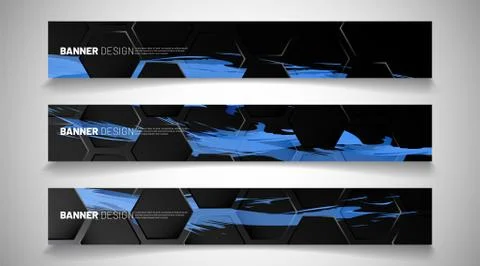 Set the background of the hexagon banner. Gradient color light pattern with d Stock Illustration