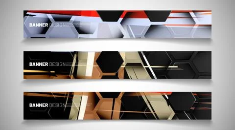 Set the background of the hexagon banner. Gradient color light pattern with d イラスト素材