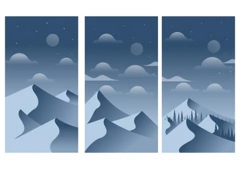Set background mountain Stock Illustration
