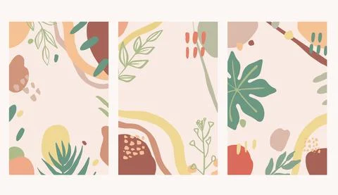 A set of backgrounds with abstract shapes Stock Illustration
