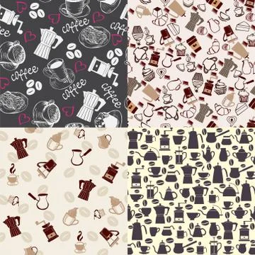Set backgrounds can use for menu, coffee shop or cards design. Stock-Illustration