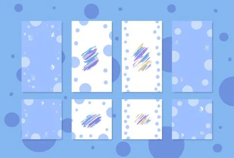 Set of  backgrounds with  circle elements for social media networks. Story an Stockillustratie