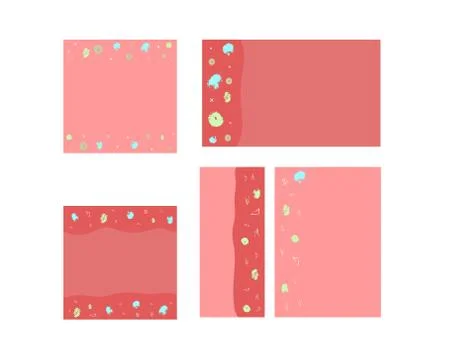 Set of backgrounds with decorative elements for social media networks. Geomet Ilustración de archivo