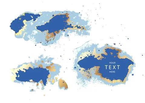 Set of backgrounds for design.Vector design elements for text.Blue grunge イラスト素材