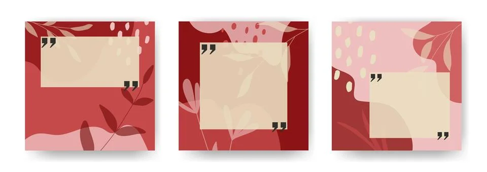Set of backgrounds with dialog box and quotation marks Stock Illustration