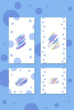 Set of  backgrounds with  dots and brush elements for social media networks.  イラスト素材