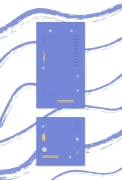 Set of  backgrounds with  elements for social media networks. Story and post  Stock Illustration