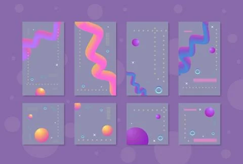 Set of  backgrounds with  elements for social media networks. Templates for s Stock Illustration