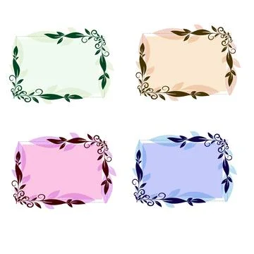 Set of backgrounds with floral design Stock Illustration