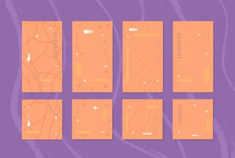 Set of  backgrounds with  geometric elements  and textured bg for social medi Illustrazione stock