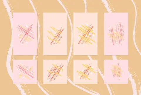 Set of  backgrounds with  geometric elements for social media networks. Story Ilustración de archivo