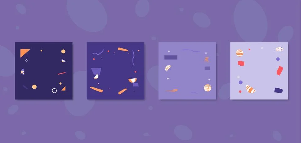 Set of  backgrounds with  geometric elements. Templates with decoration. Card 스톡 일러스트