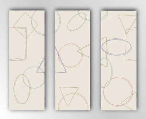 Set of backgrounds with geometric shapes for banners, covers, brochures and c Stock Illustration