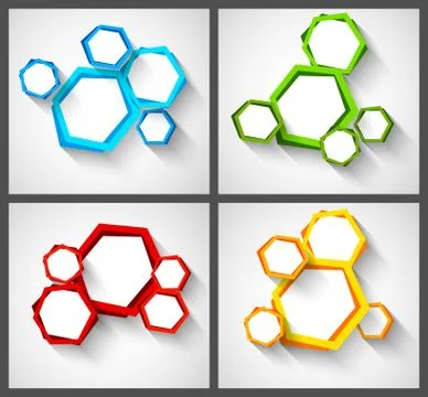Set of backgrounds with hexagons Stock Illustration
