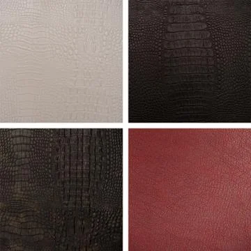 Set from backgrounds of leather texture Stock Photos