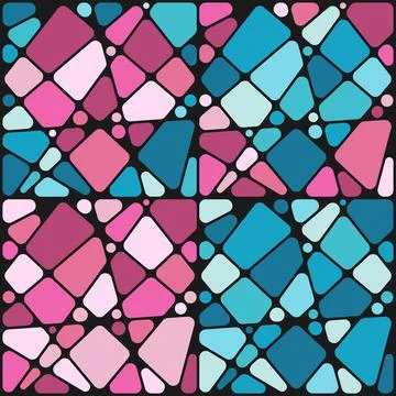 Set of backgrounds with mosaic hearts. Stock Illustration